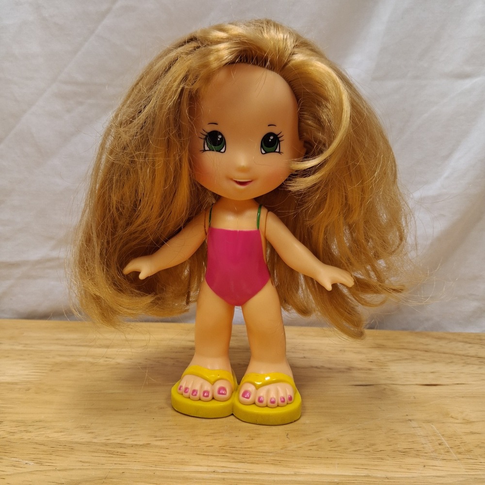 Fisher-Price Snap and Style Keri Doll Pink Yellow Swimsuit Flip Flops